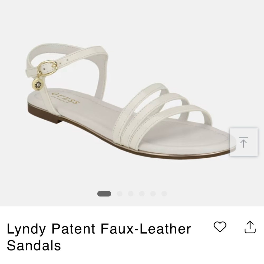 GUESS Size 9 M White Patent Faux-Leather Sandals